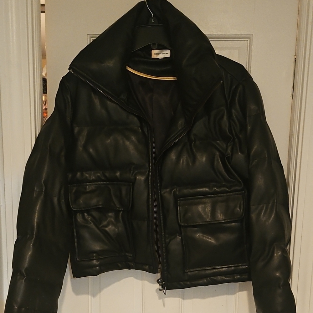 Womens Sunset + Spring Black Leather Jacket